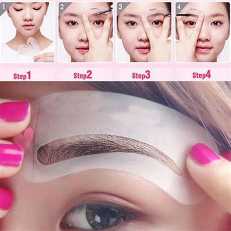 Fashion 24 Styles Eyebrow Shaping Stencils Grooming Kit Makeup Shaper