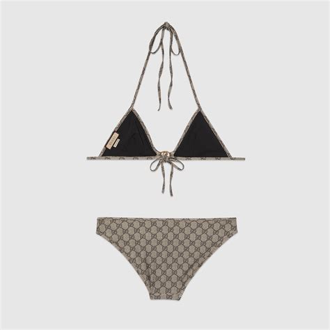 GG Stretch Jersey Bikini In Beige And Ebony GUCCI US