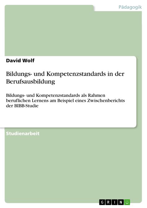 Bildungs Und Kompetenzstandards In Der Berufsausbildung Pdf Epub