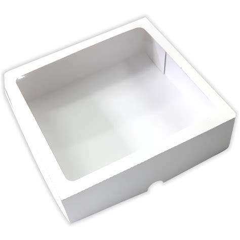 Caixa Presente Branca C Visor 25D 21x20x5 5cm 10 Un Shopee Brasil