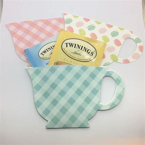 Tea Bag Favors Tea Bag Holders Gingham Plaid Tea Cup Etsy Tea Bag