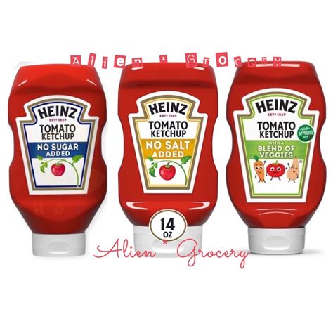 Kraft Heinz Tomato Ketchup No Added Salt Less Sodium Sugar Unsweetned