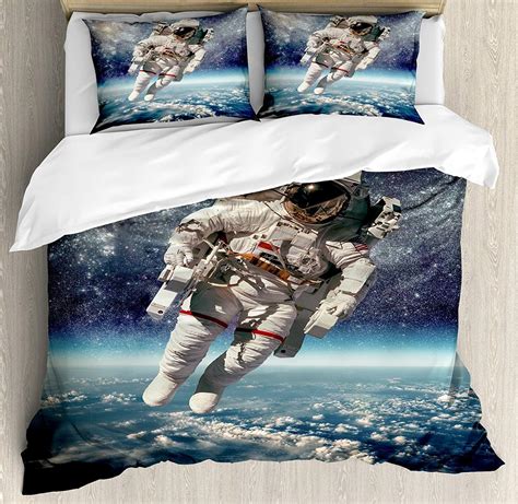 Ensemble De Housse De Couette Galaxy Astronaute Flotte Dans L Espace