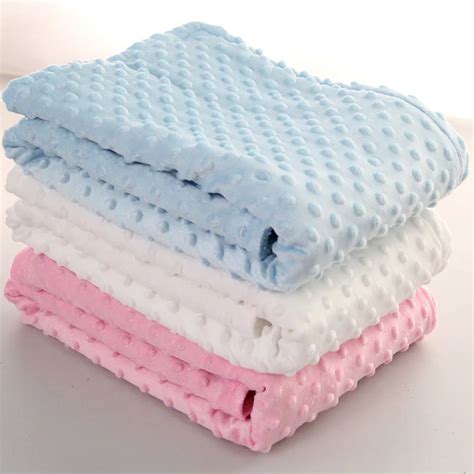 Baby Blanket Swaddling Soft Warm Bubble Velvet Double Solid Stretch