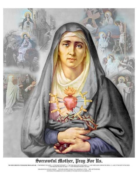 Our Lady Of Sorrows Poster The Seven Swords Our Lady Of Sorrows Mother Mary Blessed Virgin Mary