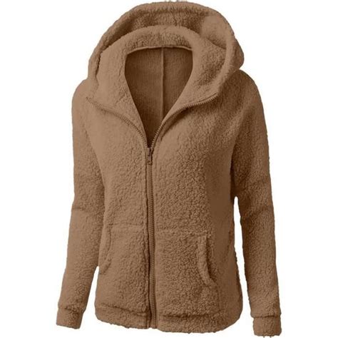 Sweat Capuche Zipp Femme Veste Polaire Pull Manche Longue AVCE Poche