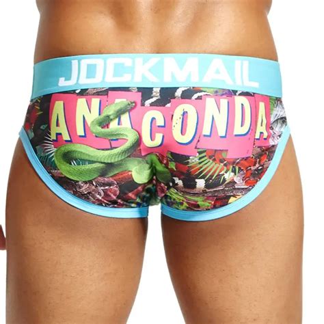 Jockmail Brand Fashion Snake Printed Pattern Anaconda Brief Sexy Gay