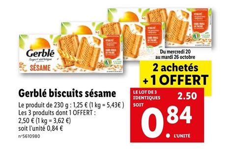 Promo Gerblé biscuits sésame chez Lidl