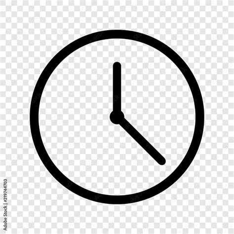 Clock Icon On Transparent Background Stock Vector Adobe Stock