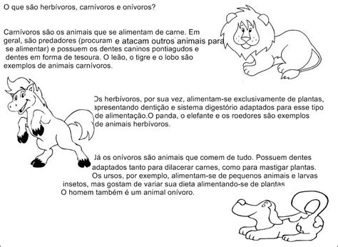 Atividades Sobre Animais Carnívoros Herbívoros E Onívoros Para 3 Ano