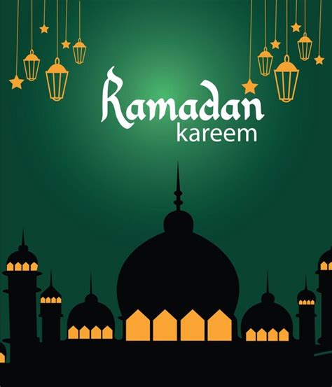 Um Cartaz Para Ramadan Kareem Uma Foto De Uma Mesquita E Luzes