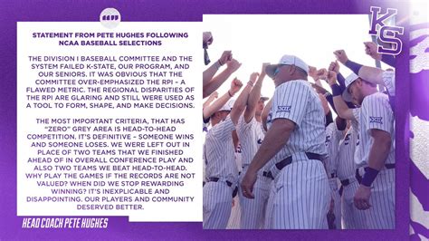 K State Baseball On Twitter Statement From Head Coach Pete Hughes