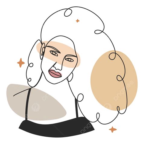 Aesthetic Line Art Hd Transparent, Aesthetic Girl With Abstract Shape ...