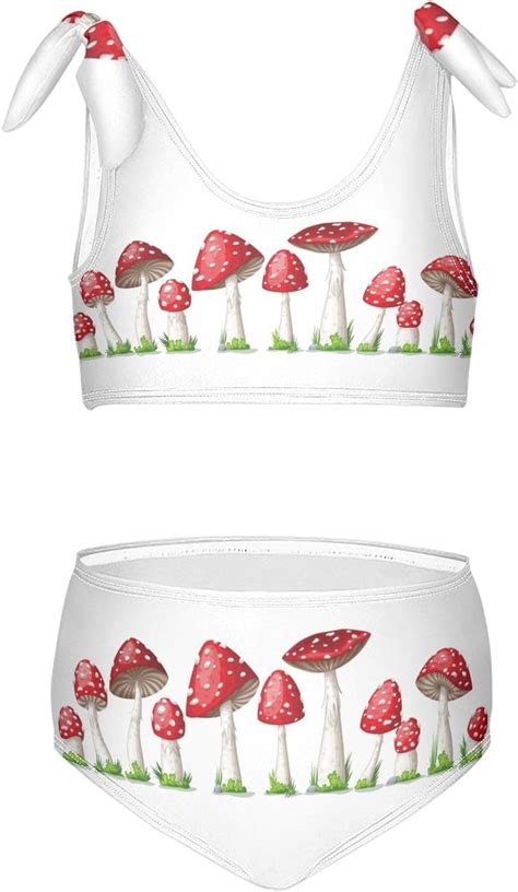Amazon Yyzzh Red Mushroom Plant Girls Bikini Sets Piece Swimsuits Bathing Suit Swimwear
