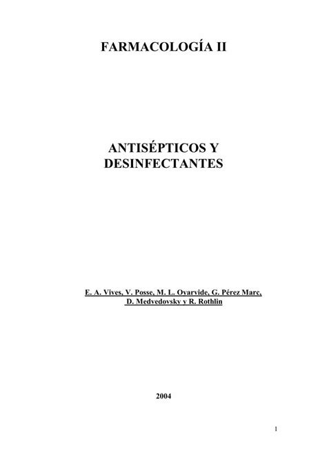 Pdf Antis Pticos Y Desinfectantes Farmacomedia Pdf Filetabla