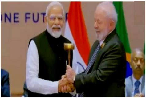 Pm Modi Hands Over Gavel Of G Presidency To Brazil President