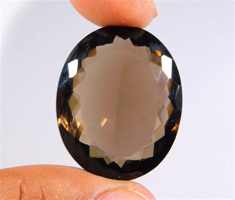 14 00 CT 100 NATURAL SMOKY QUARTZ BRILLIANT CUT FACETED OVAL GEMSTONE