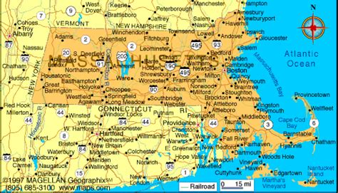 Massachusetts Map - United States