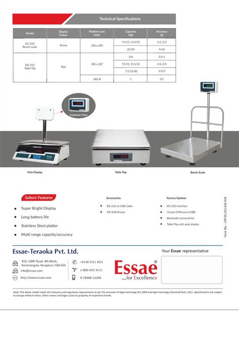 Digital Essae Ds Weighing Scale Weighing Capacity Kg G At