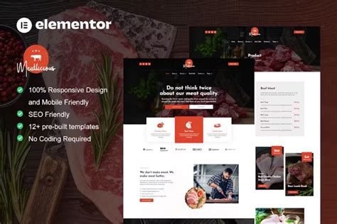 Meatlicious Meat Shop Butcher Elementor Template Kit Themenvato