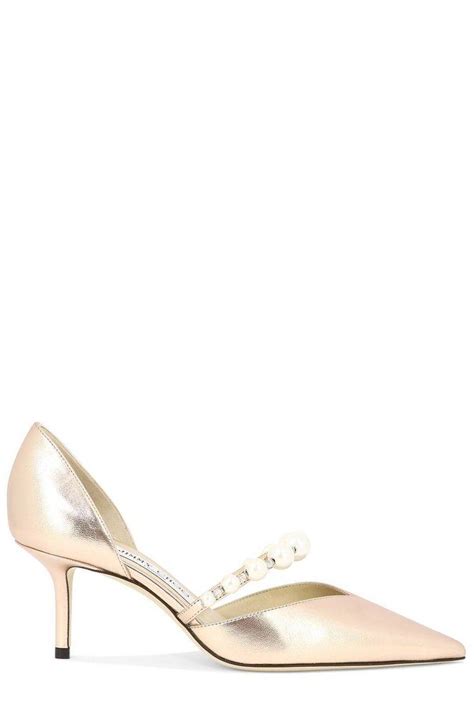 Jimmy Choo Aurelie 65 Embellished Pumps In Natural Lyst