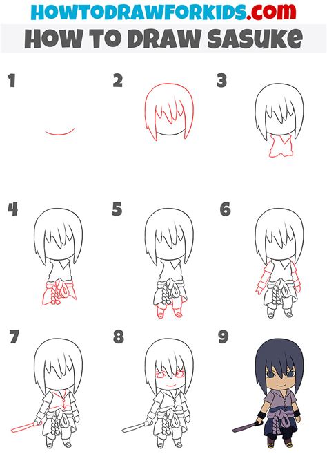 How To Draw Sasuke Easy Drawing Tutorial For Kids