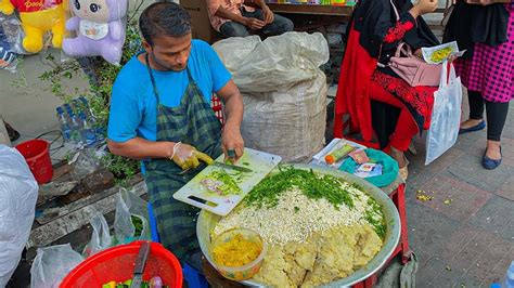 King Of Jhal Muri Maker Best Masala Jhal Muri Knife Skills By Rubel