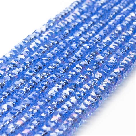 Fio De Crystal Facetado Mm Light Sapphire Ab S Strass