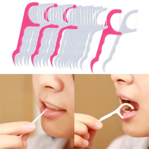 25pcs 1 Pack New 2 In 1 Dental Floss Pick Tooth Care Thread Peeling