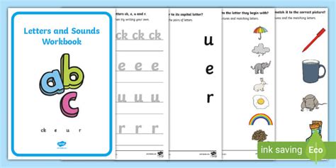 Letters And Sounds Ck E U R Workbook Twinkl