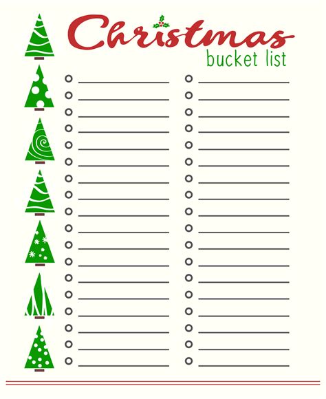 Best Bucket List Christmas Printables Blank Artofit