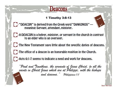 Deacons | Bible study questions, Scripture study, Bible study notebook