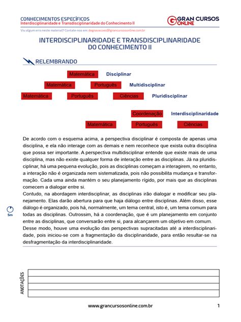 O Termo Interdisciplinaridade Se Refere Ao - Interdisciplinaridade e Transdisciplinaridade | PDF ...