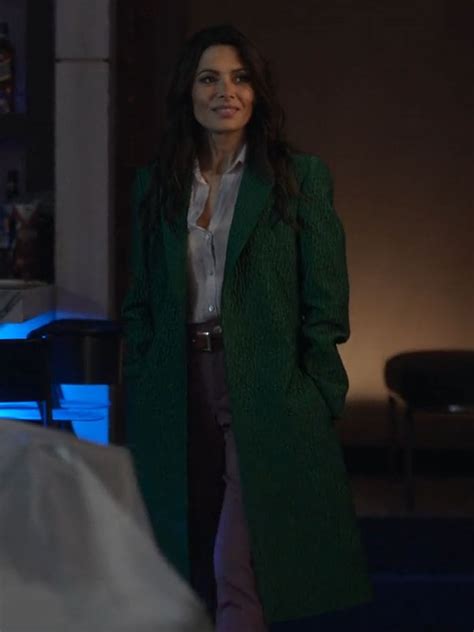 Sex Life S Sarah Shahi Green Coat Movie Jackets