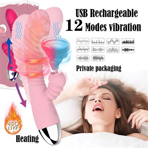 Speeds Heating Telescopic Vibrators Dildos For Women Sex Toys Penis