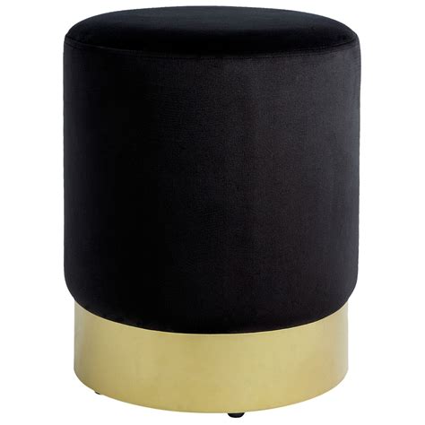 Black Modern Round Ottoman At Home