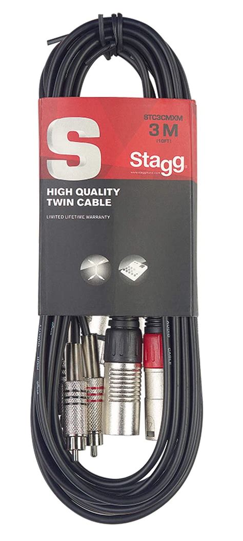 Stagg Stc Cmxm S Series Twin Rca Male To Twin Xlr Male Cable Black M