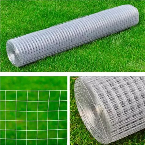 Vidaxl 1 X 25 M Wired Mesh Fence Square Silver Galvanized Steel Gauge Chicken Wire Fence Mesh