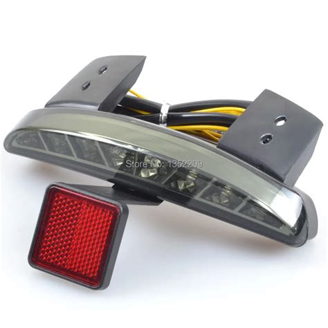 Smoke Chopped Fender Edge Led Turn Signal Tail Light Fits For