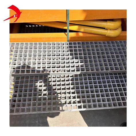 50mm 50mm Mesh Size Plastic Grating Fiberglass FRP Panel Molded GRP FRP