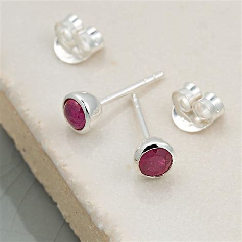 July Birthstone Earrings (Ruby)