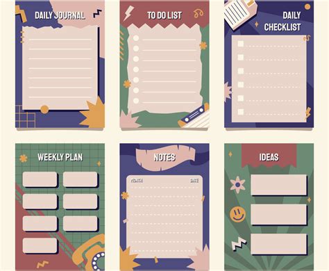 Journal Template With Vintage Theme Vector Art & Graphics | freevector.com