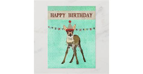 Happy Birthday Fawn Postcard Zazzle