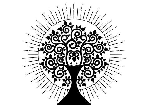 The Bodhi tree logo template, Tree of life concept, Sacred tree, Ficus ...