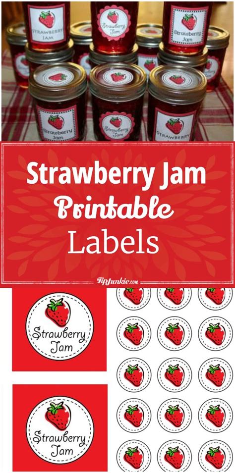 Strawberry Jam Printable Labels And Stickers On A Table With