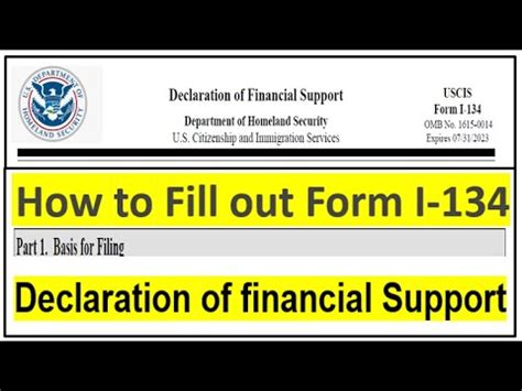 How To Fill Out Form I Declaration Of Financial Support I