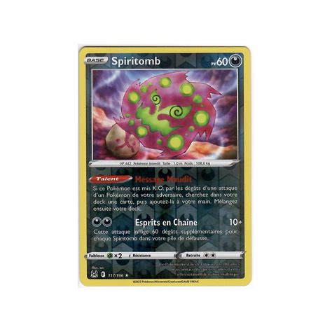 Spiritomb 117 196 Holo Reverse Origine Perdue EB11 Carte