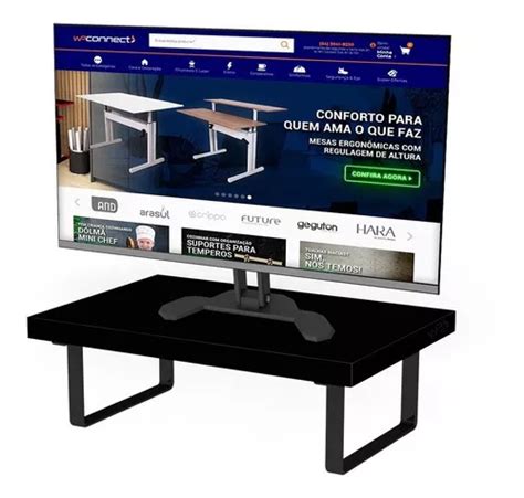 Soporte Ergon Mico Para Monitor Piatina Black Mdf X Cm Mercadolibre