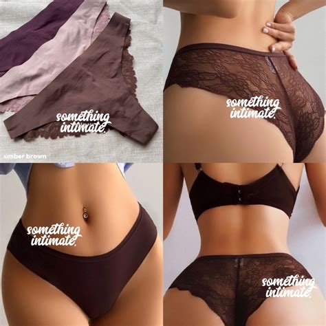 Jual H M Cheeky Seamless Brazillian Lacey Panty Brief Cd Nude Black