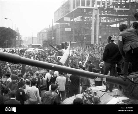 Warsaw pact invasion of czechoslovakia Black and White Stock Photos ...